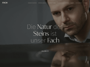 Porträt eines Mannes mit dem Text „Die Natur des Seins ist unser Fach“ – modernes Webdesign für persönliche Marken