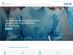 Modernes Webdesign für medizinische Dienstleistungen mit Fokus auf Benutzerfreundlichkeit und professionellem Auftritt