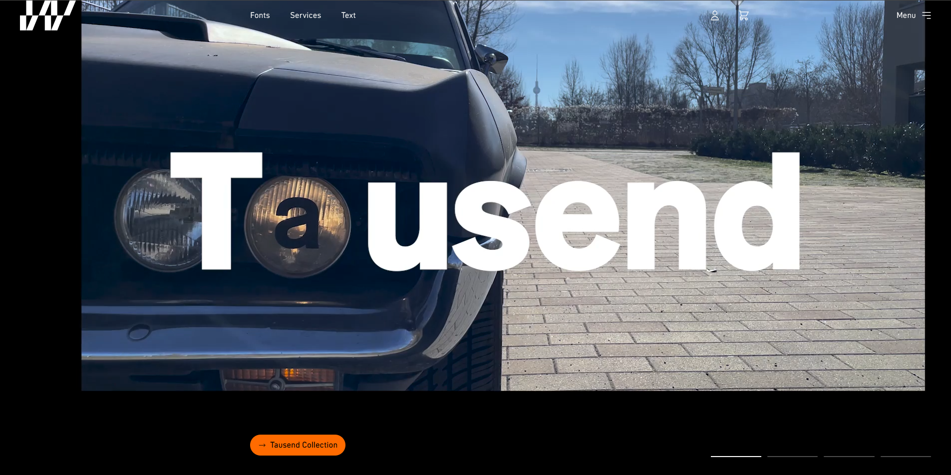 eTausend branding visual with modern user interface and urban background