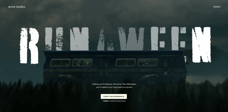 RUNAWEEK cinematic title design with dark atmospheric background