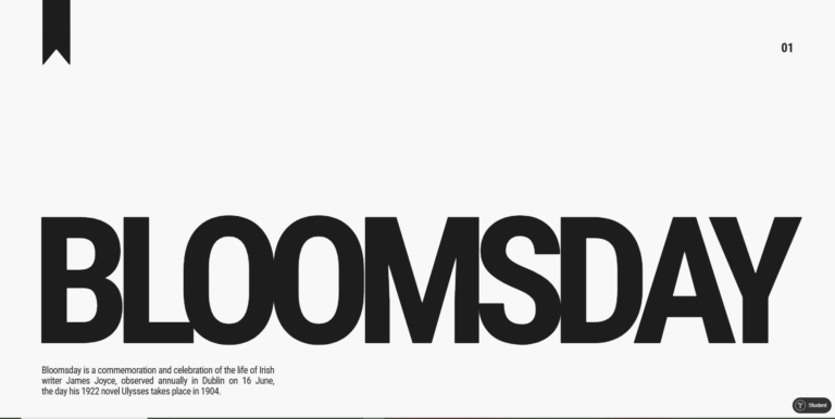BLOOMSDAY logo in bold black typography on white background