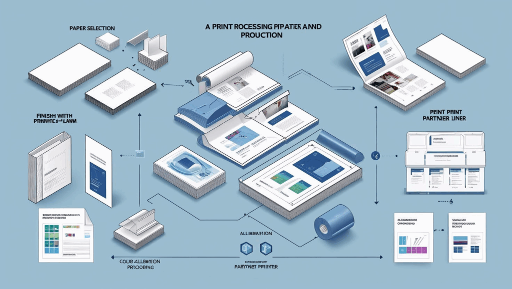 Isometric layout showing a branding package including business cards, letterheads, envelopes, and other corporate identity materials.