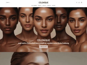 Fünf diverse Frauen mit perfekter Haut – Celonique Kosmetik Branding